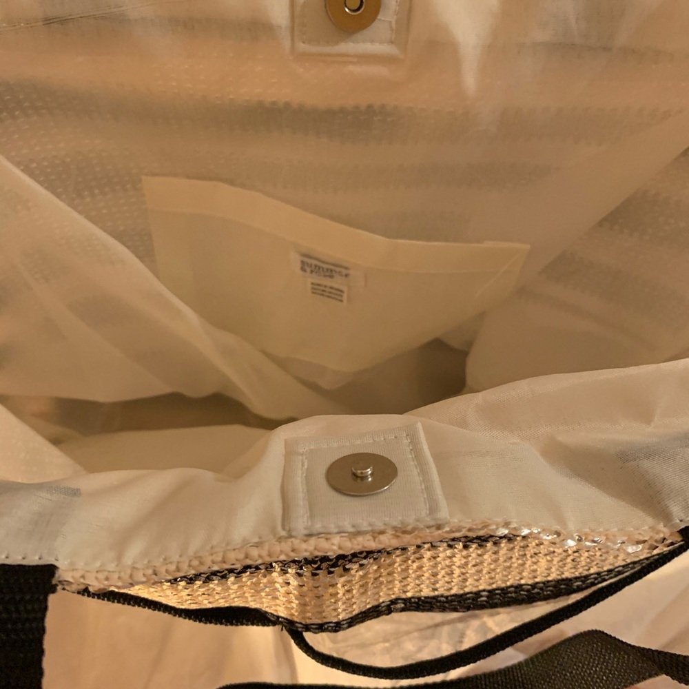 Summer & Rose Blue Striped Metallic Summer Tote - Picture 7 of 9
